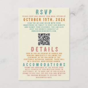 Retro Bold Bright Details Enclosure Kaart QR Code