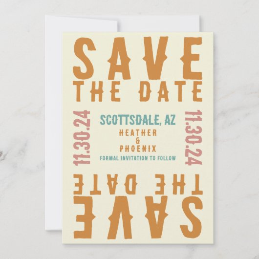 Retro Bold Bright QR Code Foto Opslaan van de datu Kaart (Voorkant)