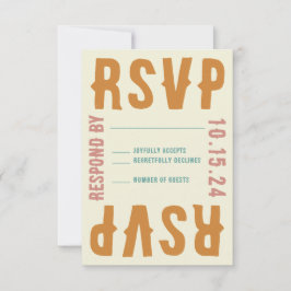 Retro Bold Bright Typografie RSVP Response Kaart