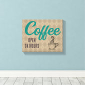 Retro Bold Coffee Shop Diner Bord Kunst  Canvas Afdruk (Insitu (Houten vloer))