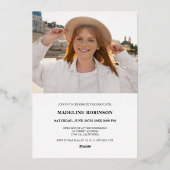 Retro Bold Gold 2025 Graduation Party 4 Foto Folie Uitnodiging (Achterkant)