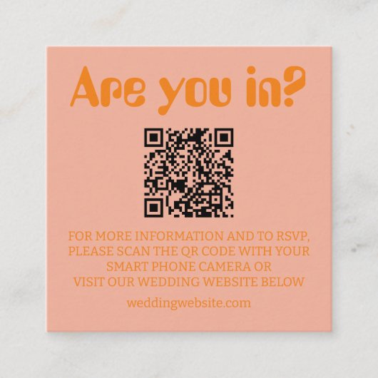 Retro Bold Groovy Bruiloft RSVP Informatiekaartje (Voorkant)