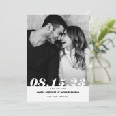 Retro Bold Italic Typography Photo Save The Date (Staand voorkant)