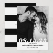Retro Bold Italic Typography Photo Save The Date (Voorkant / Achterkant)