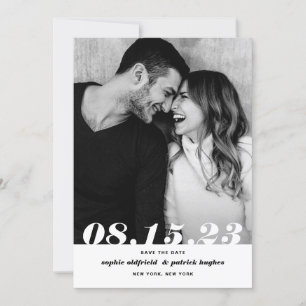 Retro Bold Italic Typography Photo Save The Date