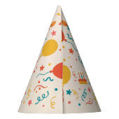 ​Retro Bold Kleurrijke Gelukkige Verjaardag Feesthoedjes (Achterkant)