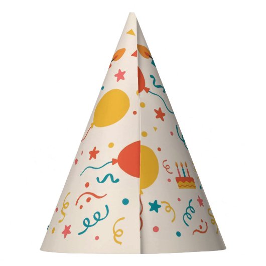 ​Retro Bold Kleurrijke Gelukkige Verjaardag Feesthoedjes (Achterkant)