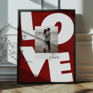Retro Bold Liefde Muurkunst met Foto Poster