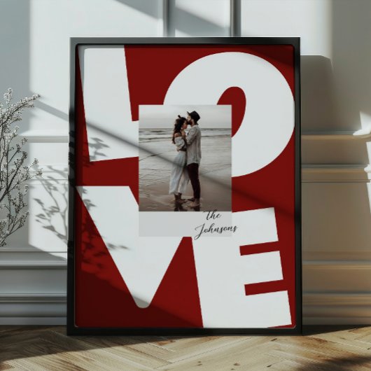 Retro Bold Liefde Muurkunst met Foto Poster