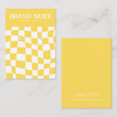 Retro Bold Oorbellen Display Kaart Geel Visitekaartje (Voorkant / Achterkant)