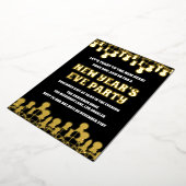 Retro Bold Oudejaarsavond Feest Folie Uitnodiging (Gedraaid)