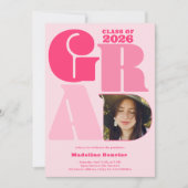 Retro bold oversized Grad 4 foto 2023 afstuderen Kaart (Voorkant)