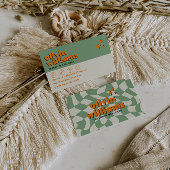 Retro Bold Psychedelic Groovy Checkered Unique Fun Visitekaartje