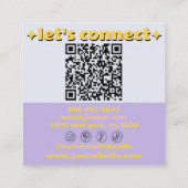 Retro Bold QR Code Groovy Geruite Boho Funky Vierkante Visitekaartje (Achterkant)