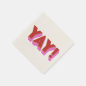 Retro Bold Rood Roze YAY Gefeliciteerd Party Servet (Hoek)