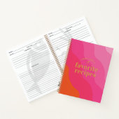 Retro Bold Roze Verloving Pas getrouwd Recept Notitieboek (Binnen)