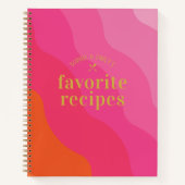 Retro Bold Roze Verloving Pas getrouwd Recept Notitieboek (Voorkant)