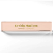 Retro Bold Serif Groen Roze Naambordje (Voorkant)
