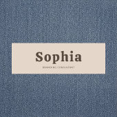 Retro Bold Serif Simple Beige Brown Naamplaatje