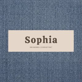 Retro Bold Serif Simple Beige Brown Naamplaatje