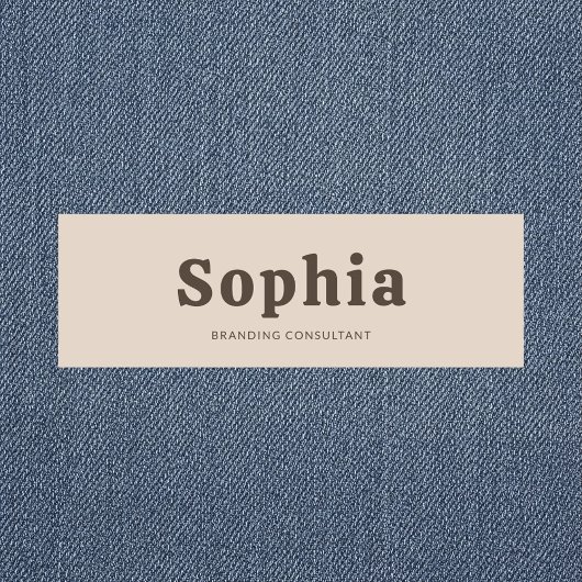 Retro Bold Serif Simple Beige Brown Naamplaatje
