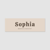 Retro Bold Serif Simple Beige Brown Naamplaatje (Voorkant)