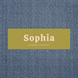 Retro Bold Serif Simple Green Blush Pink Naamplaatje