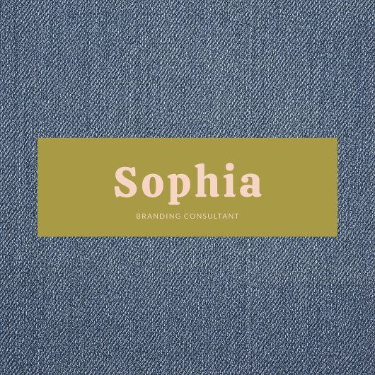 Retro Bold Serif Simple Green Blush Pink Naamplaatje