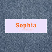 Retro Bold Serif Simple Green Lavender Orange Naamplaatje