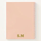 Retro Bold Simple Green Blush Pink Notitieboek (Achterkant)