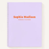 Retro Bold Simple Lavender Orange Notitieboek (Voorkant)