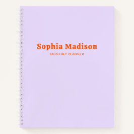 Retro Bold Simple Lavender Orange Notitieboek