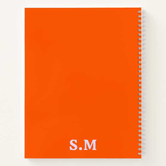 Retro Bold Simple Lavender Orange Notitieboek (Achterkant)