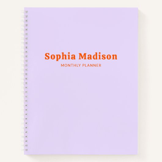 Retro Bold Simple Lila Oranje Notitieboek (Voorkant)