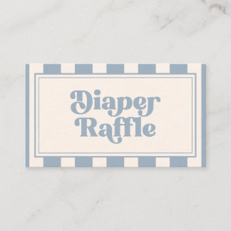 Retro Bold Stofblauwe Luierloterij Baby Shower Informatiekaartje