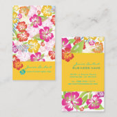 RETRO BOLD TROPICAL FLOWERS, HIBISCUS VISITEKAARTJE (Voorkant / Achterkant)