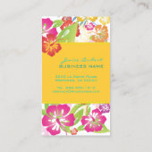 RETRO BOLD TROPICAL FLOWERS, HIBISCUS VISITEKAARTJE (Achterkant)