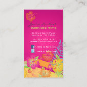 RETRO BOLD TROPICAL FLOWERS, HIBISCUS VISITEKAARTJE (Achterkant)