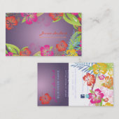 RETRO BOLD TROPICAL FLOWERS, HIBISCUS VISITEKAARTJE (Voorkant / Achterkant)