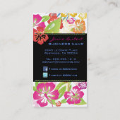 RETRO BOLD TROPICAL FLOWERS, HIBISCUS VISITEKAARTJE (Achterkant)