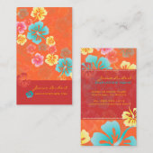 RETRO BOLD TROPICAL FLOWERS, HIBISCUS VISITEKAARTJE (Voorkant / Achterkant)