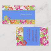 RETRO BOLD TROPICAL FLOWERS, HIBISCUS VISITEKAARTJE (Voorkant / Achterkant)