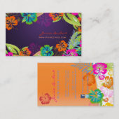 RETRO BOLD TROPICAL FLOWERS, HIBISCUS VISITEKAARTJE (Voorkant / Achterkant)