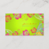 RETRO BOLD TROPICAL FLOWERS, HIBISCUS VISITEKAARTJE (Voorkant)