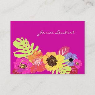 RETRO BOLD TROPISCHE BLOEMEN/DIY ACHTERGROND VISITEKAARTJE