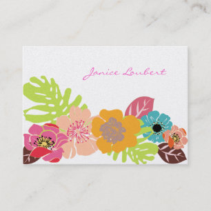 RETRO BOLD TROPISCHE BLOEMEN/DIY ACHTERGROND VISITEKAARTJE