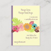 RETRO BOLD TROPISCHE BLOEMEN/DIY ACHTERGROND VISITEKAARTJE (Achterkant)