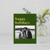 Retro Bold Typografie Green Prettige feestdagen Fo (Staand Voorkant)