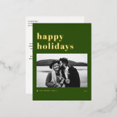 Retro Bold Typografie Green Prettige feestdagen Fo (Voorkant / Achterkant)