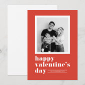 Retro Bold Typografie Red Photo Valentijnsdag Feestdagenkaart (Voorkant / Achterkant)